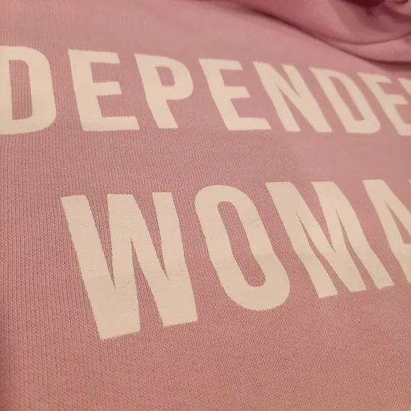 3/$20 Fashion Nova Independent Woman Cropped Sweatshirt Raw Hem Pink Oversized - Picture 14 of 15